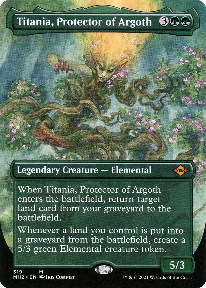 Titania, Protector of Argoth (Borderless) (319) [Modern Horizons 2] [Borderless]
