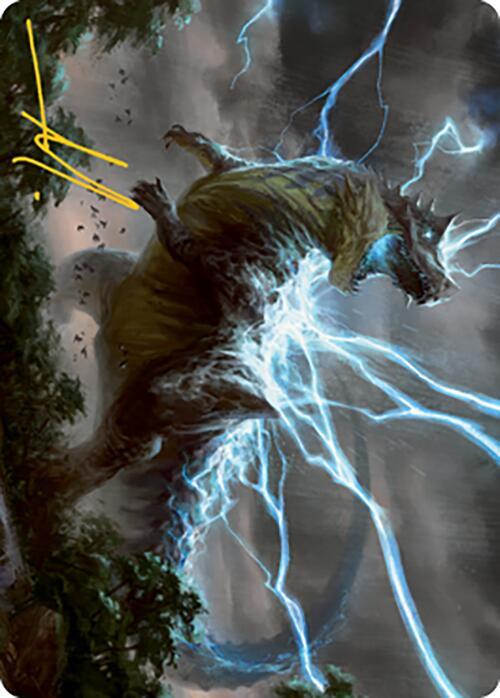 Thrasta, Tempest's Roar Art Card (41/81) (Gold-Stamped Signature) [Modern Horizons 2 Art Series]