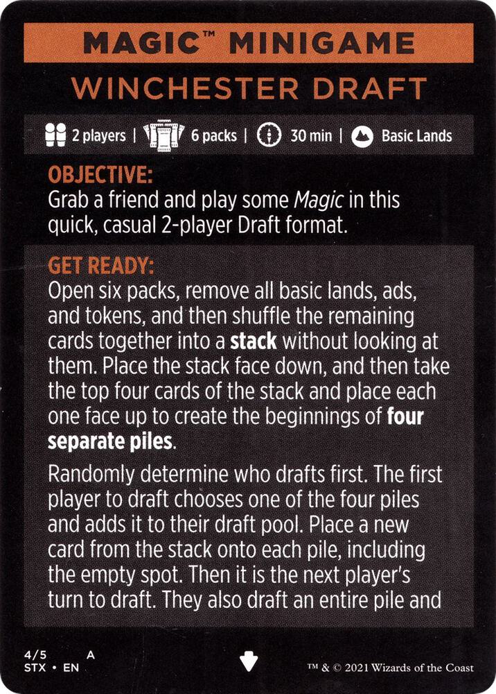 Magic Minigame: Winchester Draft (1) [Strixhaven: School of Mages]