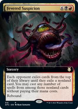 Fevered Suspicion (Extended Art) (316) [Forgotten Realms Commander] [Extended Art]