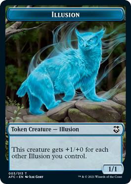 Illusion // Zombie Double-Sided Token (3 // 9) [Forgotten Realms Commander]