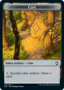 Clue // Goblin Double-Sided Token (10 // 12) [Forgotten Realms Commander]