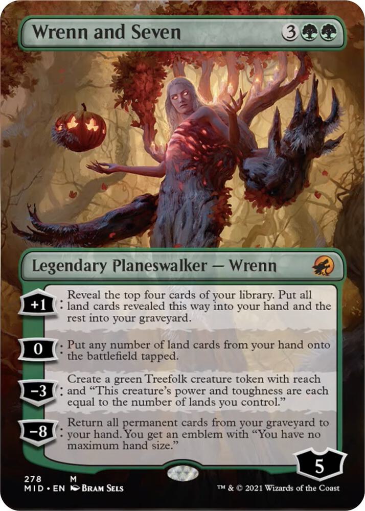 Wrenn and Seven (Borderless) (278) [Innistrad: Midnight Hunt] [Borderless]
