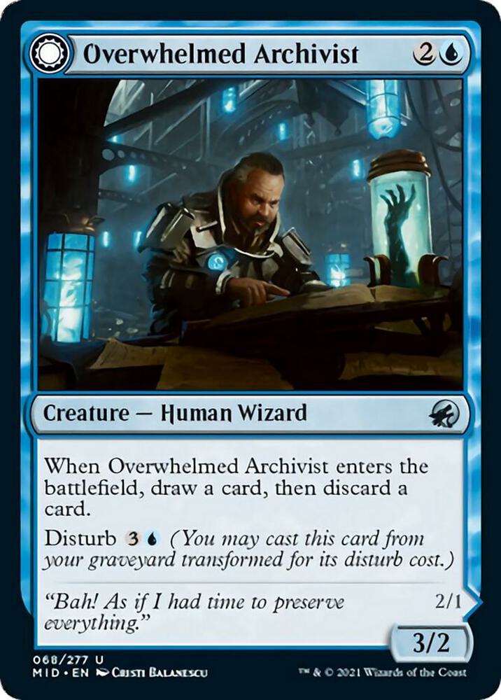 Overwhelmed Archivist (68) [Innistrad: Midnight Hunt]