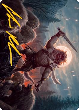 Tovolar, the Midnight Scourge Art Card (06/81) (Gold-Stamped Signature) [Innistrad: Midnight Hunt Art Series]