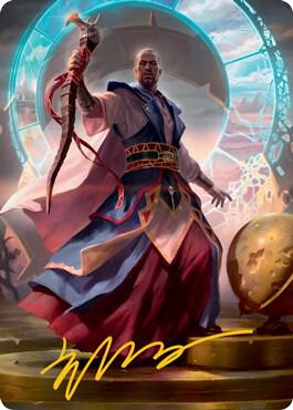 Teferi, Who Slows the Sunset Art Card (Gold-Stamped Signature) (10) [Innistrad: Midnight Hunt Art Series]