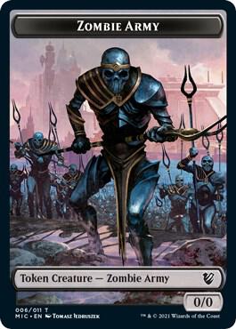 Zombie Army // Zombie (005) Double-Sided Token (6 // 5) [Midnight Hunt Commander]