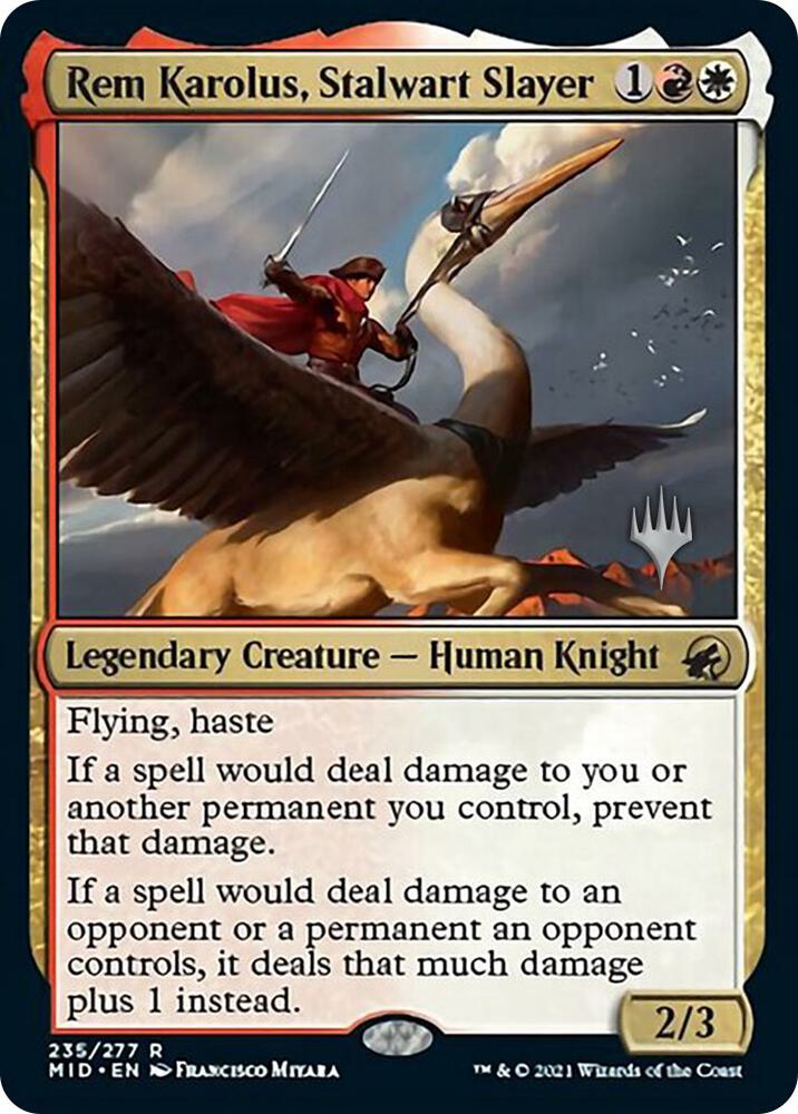 Rem Karolus, Stalwart Slayer (235) [Innistrad: Midnight Hunt Promos]