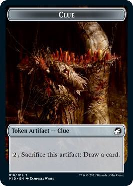 Clue // Beast Double-Sided Token (16 // 8) [Innistrad: Midnight Hunt]