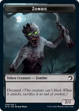 Zombie (005) // Beast Double-Sided Token (5 // 8) [Innistrad: Midnight Hunt]