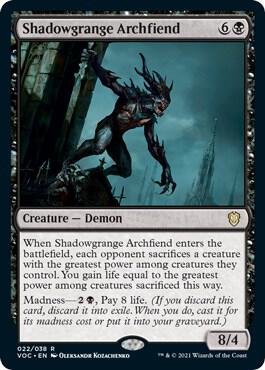 Shadowgrange Archfiend (22) [Crimson Vow Commander]