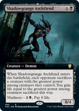 Shadowgrange Archfiend (Extended Art) (60) [Crimson Vow Commander] [Extended Art]