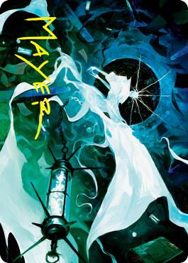 Thirst for Discovery Art Card (Gold-Stamped Signature) (25) [Innistrad: Crimson Vow Art Series]