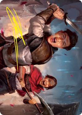 Daybreak Combatants Art Card (Gold-Stamped Signature) (42) [Innistrad: Crimson Vow Art Series]