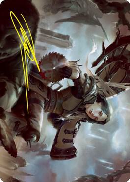 Sawblade Slinger Art Card (Gold-Stamped Signature) (54) [Innistrad: Crimson Vow Art Series]