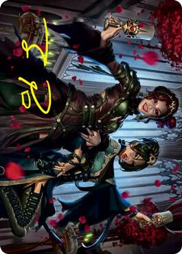 Falkenrath Celebrants (73/81) Art Card (Gold-Stamped Signature) [Innistrad: Crimson Vow Art Series]