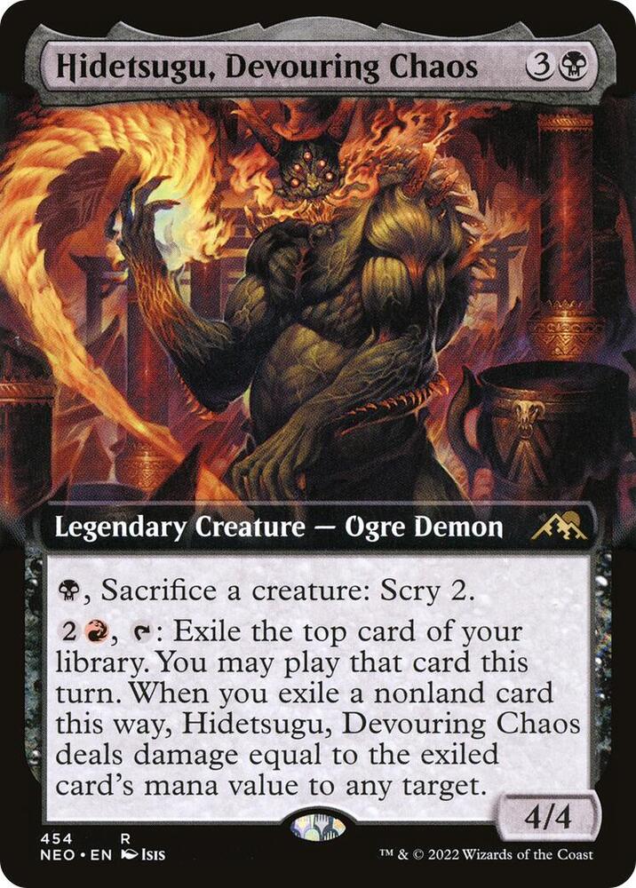 Hidetsugu, Devouring Chaos (Extended Art) (454) [Kamigawa: Neon Dynasty] [Extended Art]