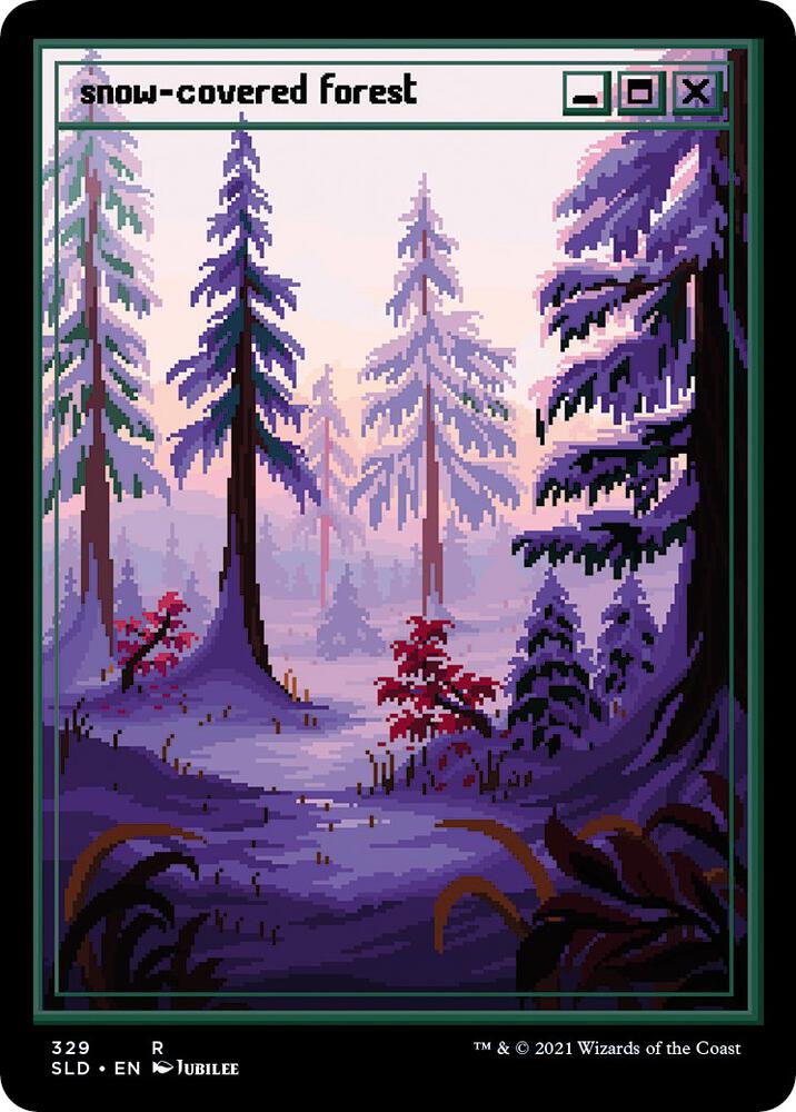 Snow-Covered Forest (PixelSnowLands.jpg) (329) [Secret Lair Drop]