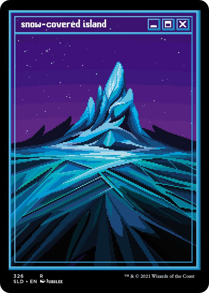 Snow-Covered Island (PixelSnowLands.jpg) (326) [Secret Lair Drop]