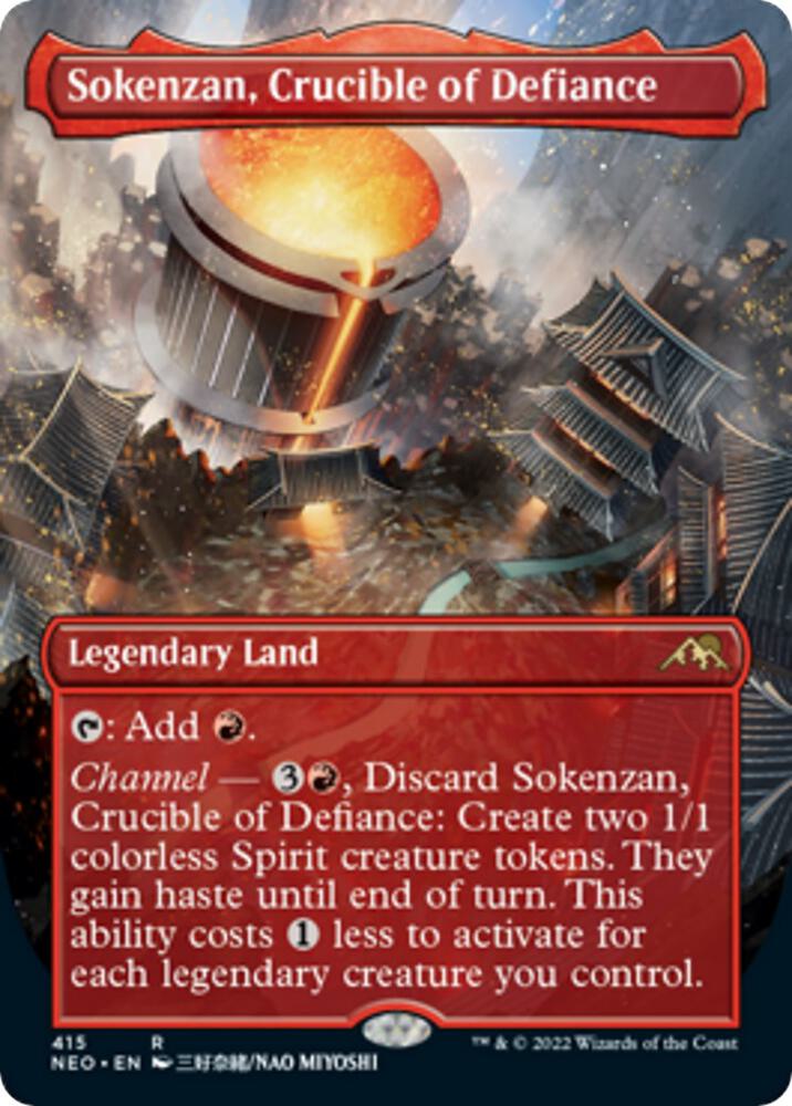 Sokenzan, Crucible of Defiance (Borderless) (415) [Kamigawa: Neon Dynasty] [Borderless]