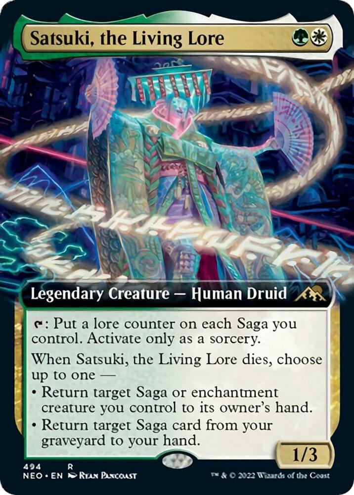Satsuki, the Living Lore (Extended Art) (494) [Kamigawa: Neon Dynasty] [Extended Art]