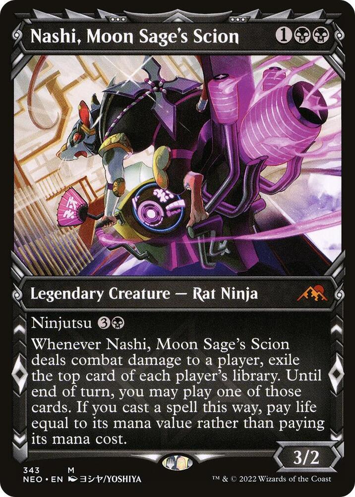 Nashi, Moon Sage's Scion (Showcase) (343) [Kamigawa: Neon Dynasty] [Showcase]