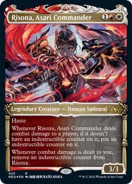 Risona, Asari Commander (Showcase) (Foil Etched) (425) [Kamigawa: Neon Dynasty] [Showcase]