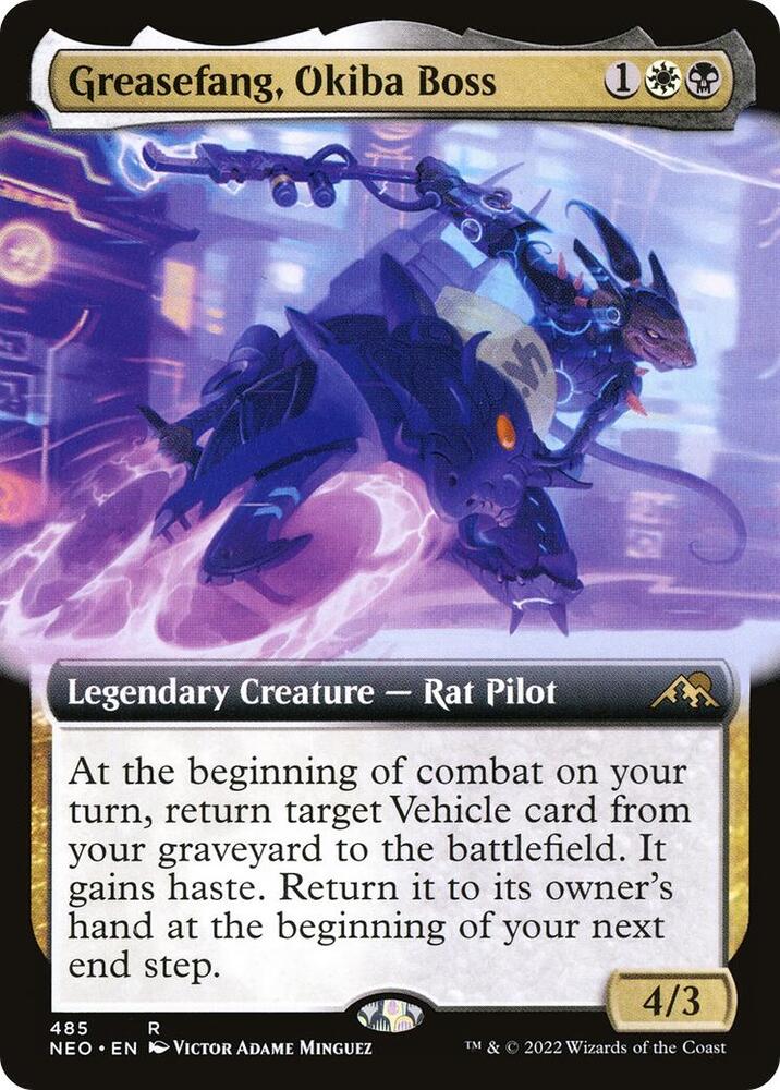 Greasefang, Okiba Boss (Extended Art) (485) [Kamigawa: Neon Dynasty] [Extended Art]