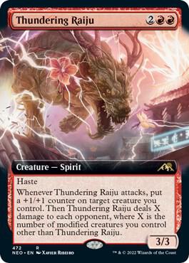 Thundering Raiju (Extended Art) (472) [Kamigawa: Neon Dynasty] [Extended Art]