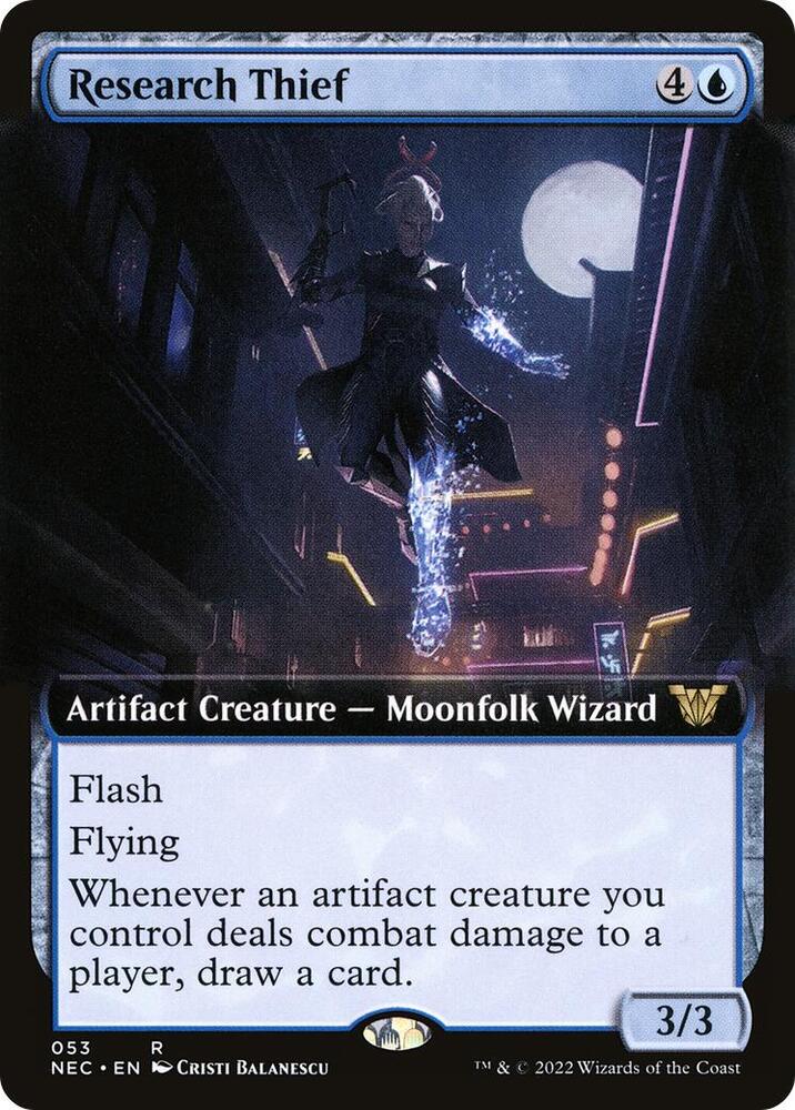 Research Thief (Extended Art) (53) [Neon Dynasty Commander] [Extended Art]