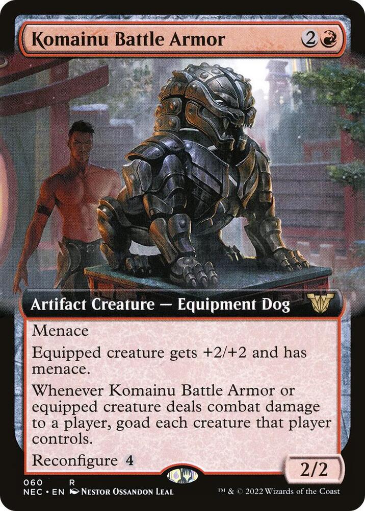 Komainu Battle Armor (Extended Art) (60) [Neon Dynasty Commander] [Extended Art]
