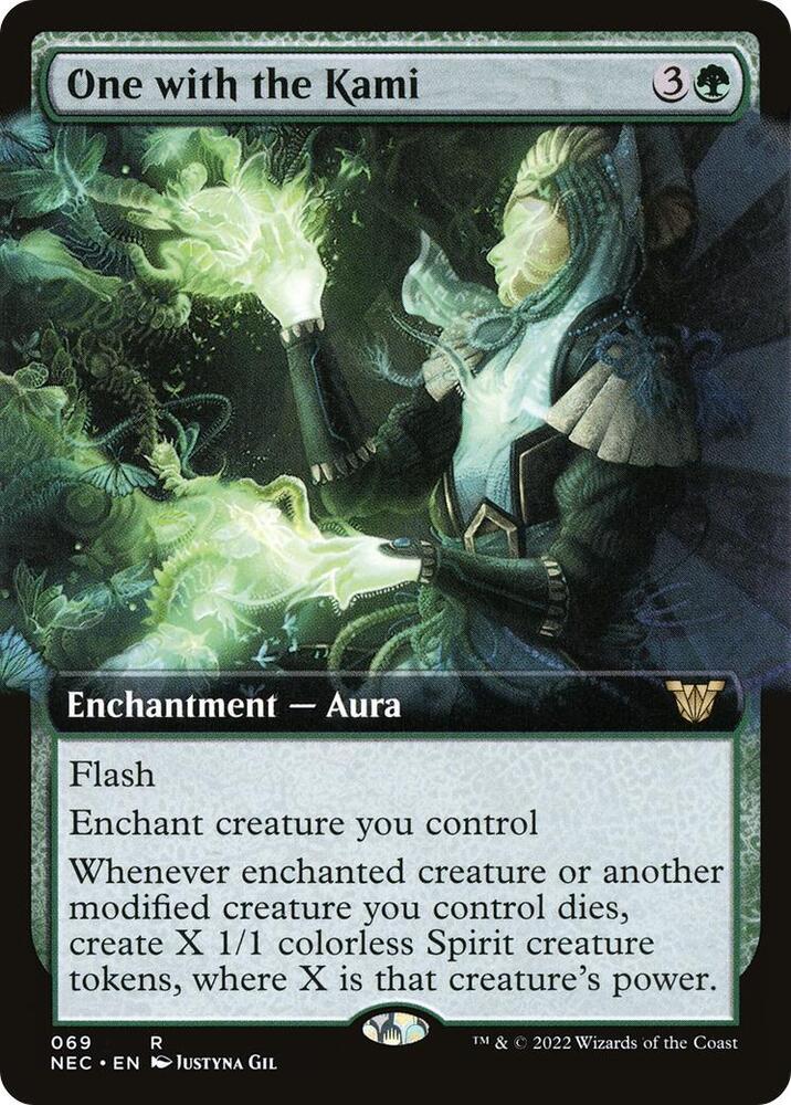 One with the Kami (Extended Art) (69) [Neon Dynasty Commander] [Extended Art]
