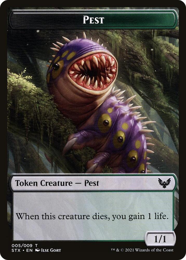 Pest (005) // Blood (017) Double-Sided Token (Challenger 2022) (5 // 17) [Unique and Miscellaneous Promos]