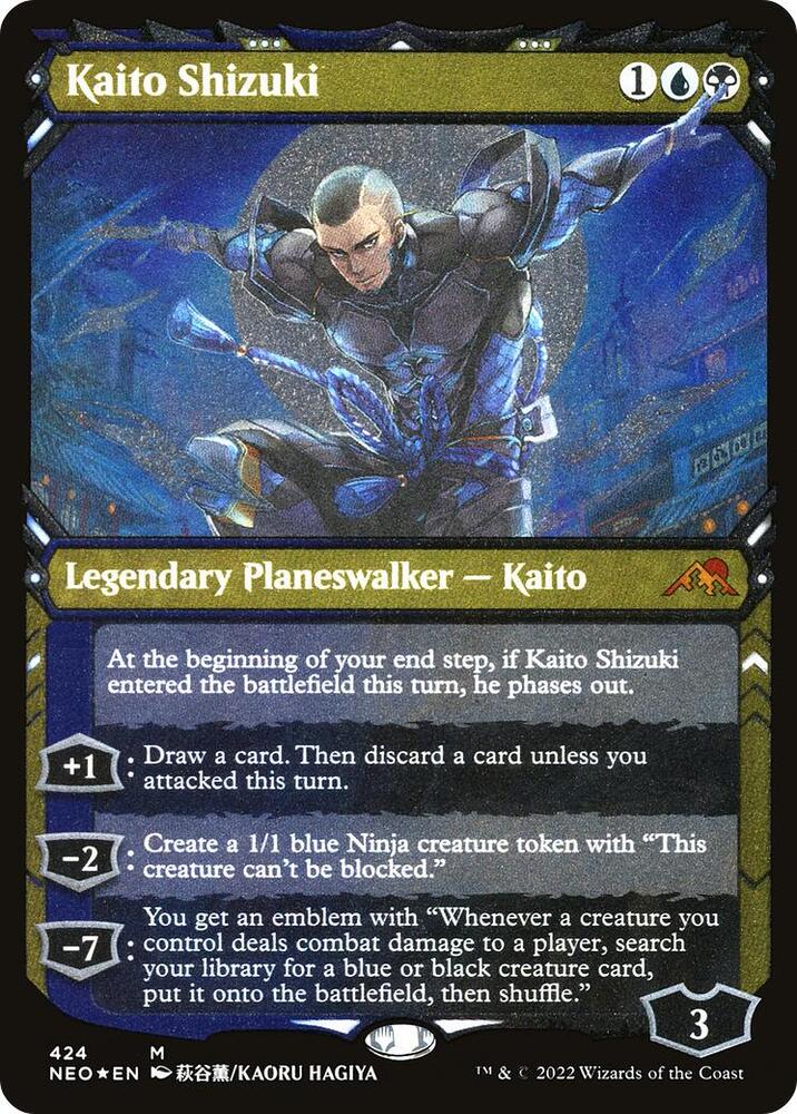 Kaito Shizuki (Showcase) (Foil Etched) (424) [Kamigawa: Neon Dynasty] [Showcase]