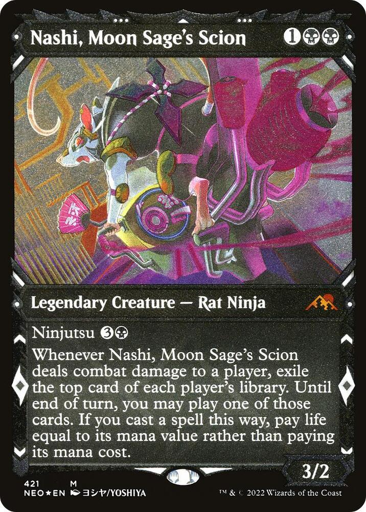 Nashi, Moon Sage's Scion (Showcase) (Foil Etched) (421) [Kamigawa: Neon Dynasty] [Showcase]