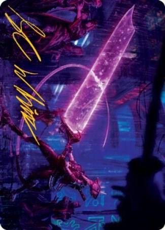 Enormous Energy Blade Art Card (Gold-Stamped Signature) (16) [Kamigawa: Neon Dynasty Art Series]