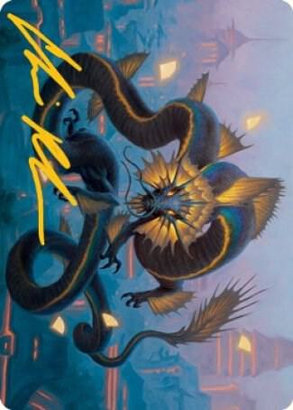 Ao, the Dawn Sky Art Card (25/81) (Gold-Stamped Signature) [Kamigawa: Neon Dynasty Art Series]