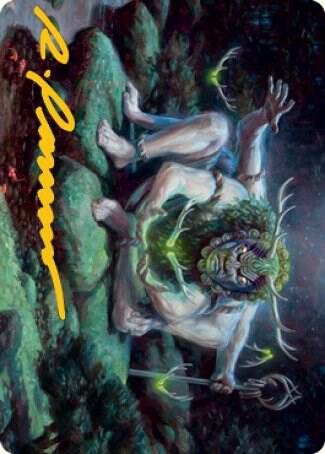 Myojin of Towering Might Art Card (Gold-Stamped Signature) (34) [Kamigawa: Neon Dynasty Art Series]