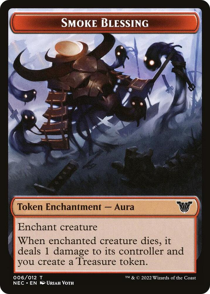 Smoke Blessing // Spirit (009) Double-sided Token (6 // 9) [Neon Dynasty Commander]