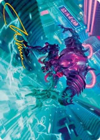 Surgehacker Mech Art Card (Gold-Stamped Signature) (45) [Kamigawa: Neon Dynasty Art Series]