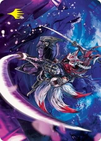 Blade-Blizzard Kitsune Art Card (Gold-Stamped Signature) (47) [Kamigawa: Neon Dynasty Art Series]