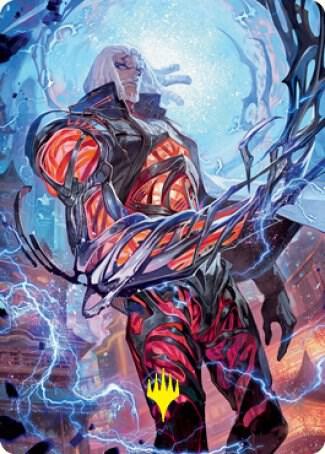 Tezzeret, Betrayer of Flesh Art Card (Gold-Stamped Signature) (54) [Kamigawa: Neon Dynasty Art Series]