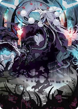 Echo of Death's Wail Art Card (55) [Kamigawa: Neon Dynasty Art Series]