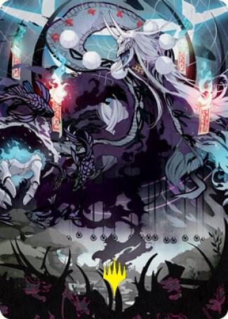 Echo of Death's Wail Art Card (Gold-Stamped Signature) (55) [Kamigawa: Neon Dynasty Art Series]