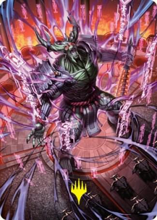Hidetsugu, Devouring Chaos Art Card (Gold-Stamped Signature) (56) [Kamigawa: Neon Dynasty Art Series]