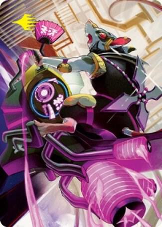 Nashi, Moon Sage's Scion Art Card (Gold-Stamped Signature) (59) [Kamigawa: Neon Dynasty Art Series]