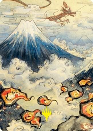 Mountain (299) Art Card (Gold-Stamped Signature) (78) [Kamigawa: Neon Dynasty Art Series]