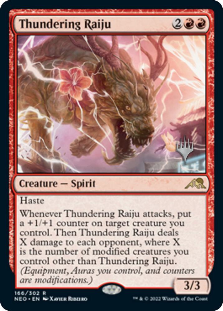 Thundering Raiju (166) [Kamigawa: Neon Dynasty Promos]