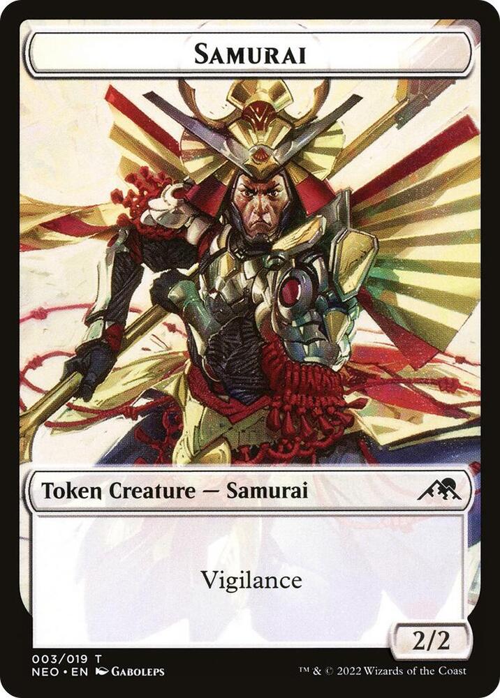 Samurai (003) // Construct (006) Double-sided Token (3 // 6) [Kamigawa: Neon Dynasty]