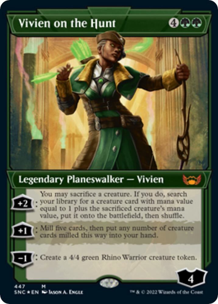 Vivien on the Hunt (Showcase) (Foil Etched) (447) [Streets of New Capenna] [Showcase]